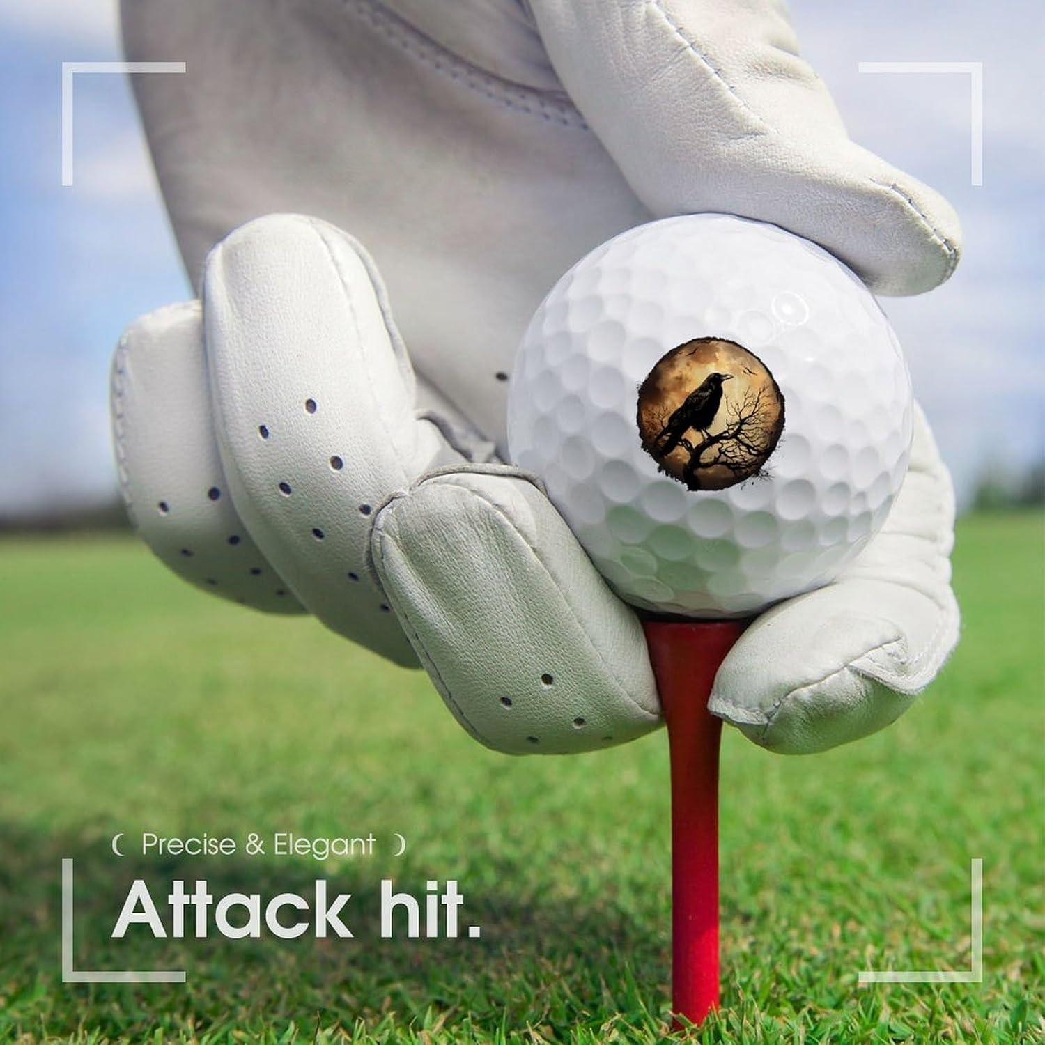 Crow and Moon Practice Golf Ball Distance and Speed Gifts for Men Women Golfers