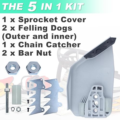 Miniatura 6 de Adefol Kit de cubierta de piñón de embrague para Stihl MS660 066 MS650 Pieza de repuesto con espigas de perro de tala Tuerca de barra colectora de