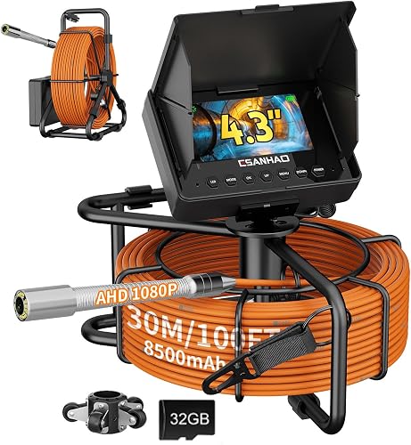 ESANHAO 100 ft Sewer Camera, 4.3-Inch