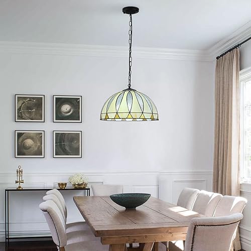 Miniatura 8 de TFCFL Tiffany - Lámpara colgante 2 luces barroca de 16 pulgadas lámpara colgante de techo para cocina isla comedor granja amarillo