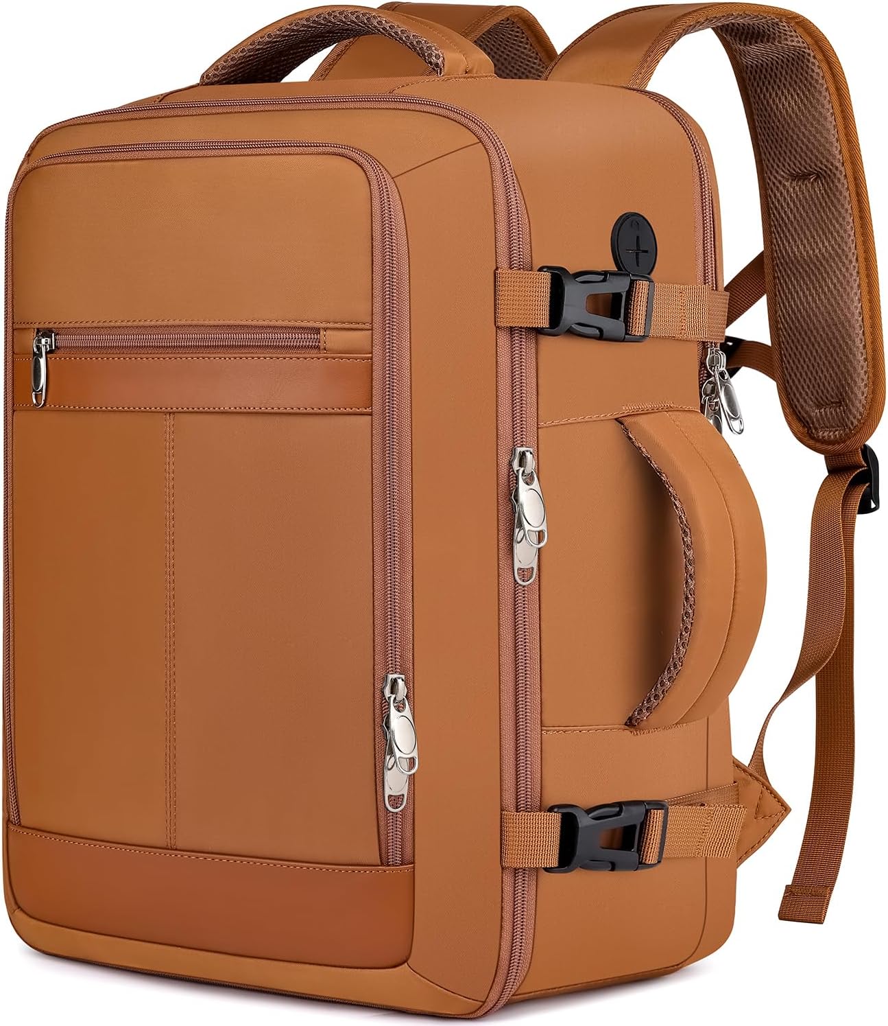 Carry On Backpack,Travel Laptop Backpack for Women Airline Approved,Underseat Personal Item Travel Bag With Shoe Compartment, Casual Daypack Gifts for Friend Weekend Business College,Brown