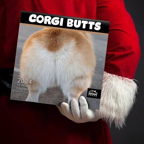 Miniatura 6 de MICASA Corgi Butts - Calendario mensual de pared colgante 2024  12 x 24 pulgadas abierto  Papel grueso y resistente  Regalar  Divertido divertido