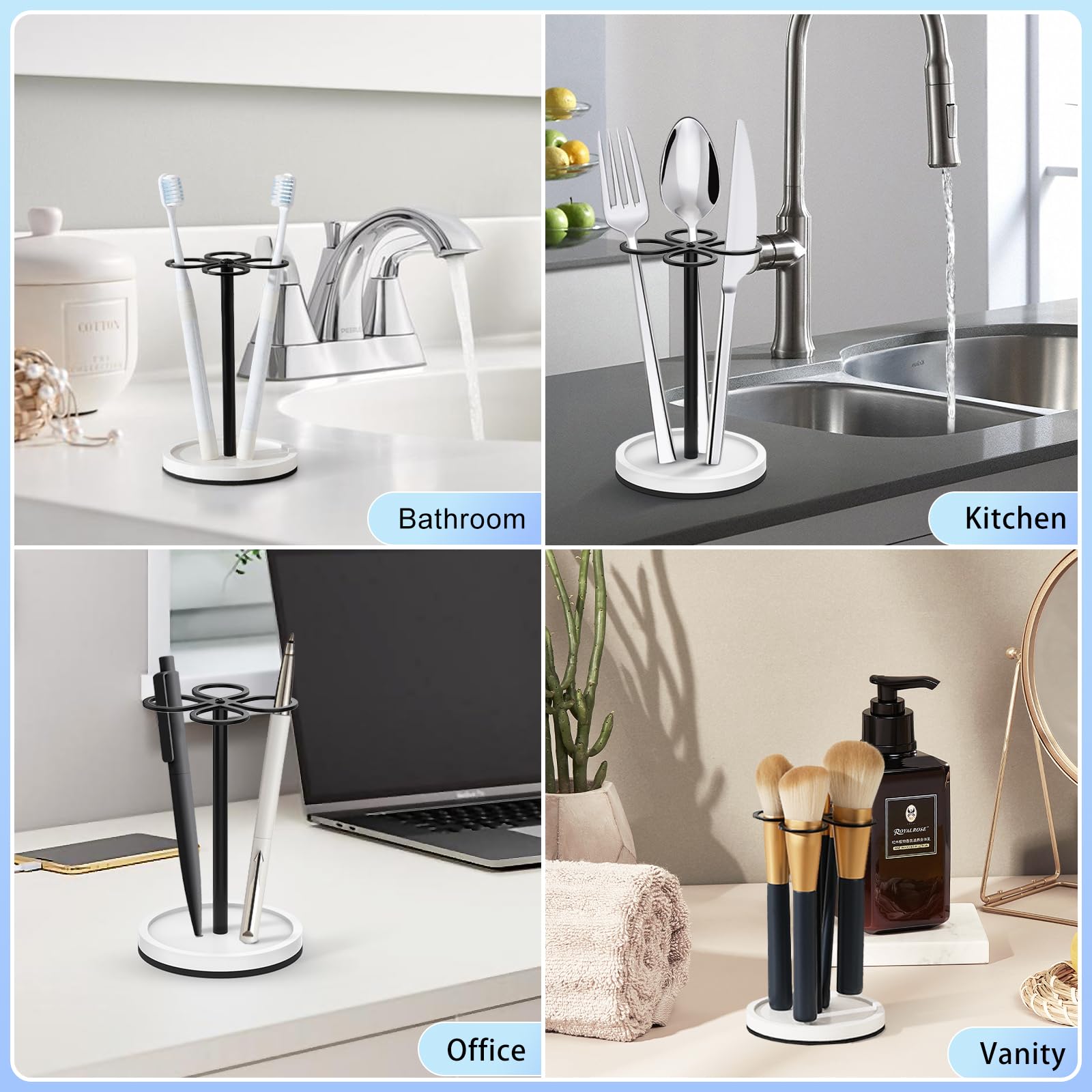 Luxspire Portaspazzolini Elettrici, Porta Spazzolini da Parete, Dispenser Spazzolini in Acciaio Inox, Supporto Spazzolini Adesivo, Organizer per Spazzolino Dentifricio, Contenitore da Bagno, Argento