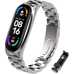 Cinturino In Acciaio Per Mi Band 6/5/4/3 - Bracciale Metallico Regolabile, Unisex - Foto 3