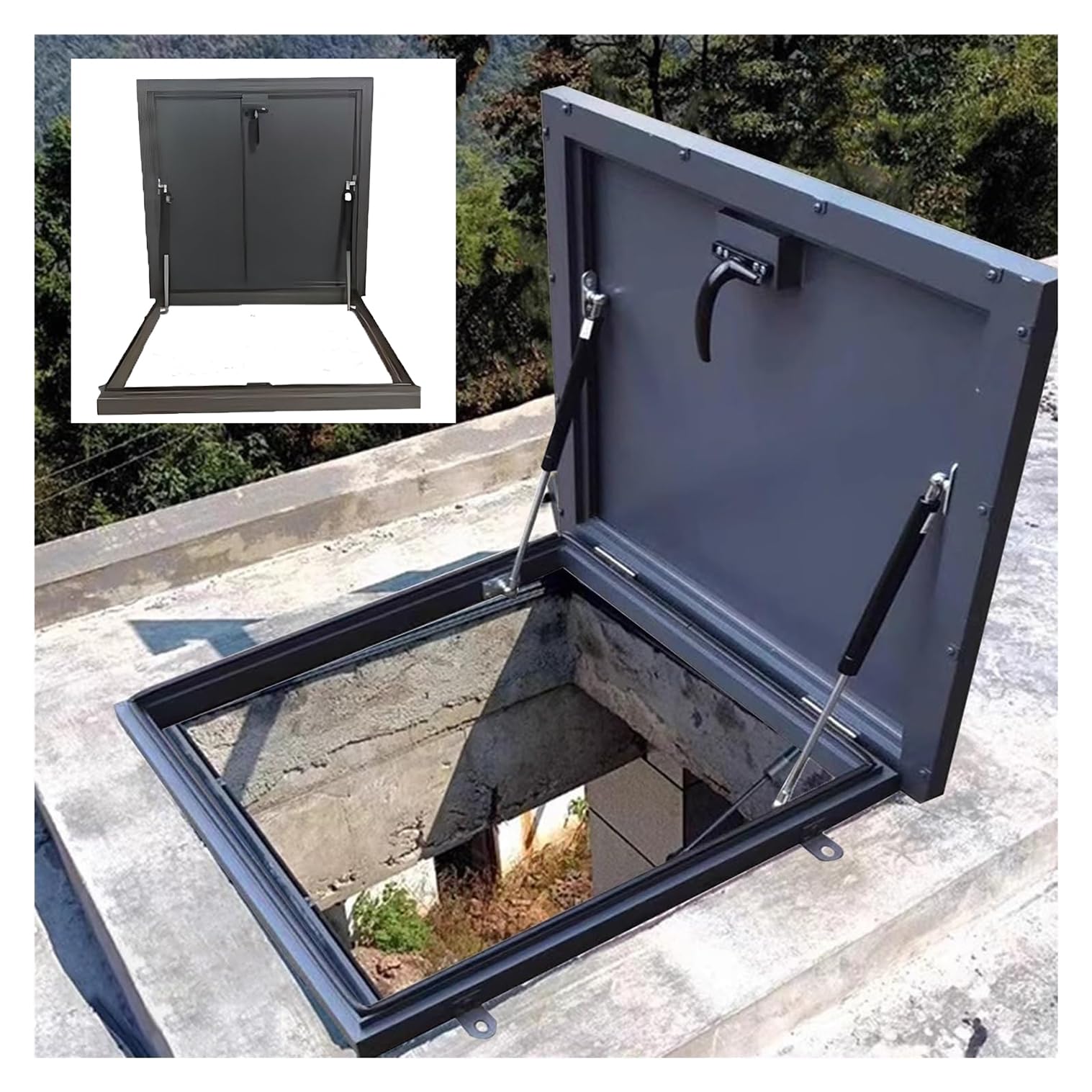 Couvercle de regard extérieur verrouillable pour sécuriser la cour et l'accès à votre cave