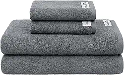 Decolab Jogo de Toalhas Air Light 100% Algodão (Cinza-claro e Cinza-escuro, 4 Peças)