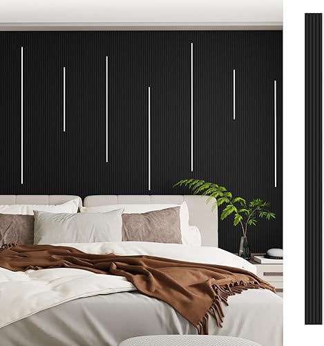 Miniatura 8 de WPC - Paneles de pared, paquete de 16 paneles de pared 3D de 48 x 6 pulgadas para decoración de pared interior, paneles de pared modernos para fondo