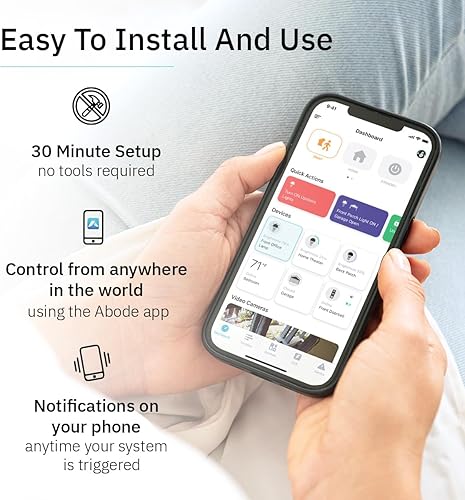 Miniatura 6 de Abode Kit de seguridad inalámbrica de 3 piezas, expandible para proteger todo tu hogar, fácil instalación de bricolaje, monitoreo profesional