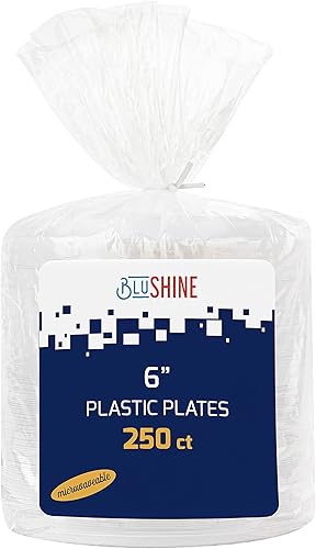 Miniatura 8 de Paquete de 250 platos desechables de plástico de 5 onzas, fuertes y resistentes, resistentes al calor y a prueba de remojo, no se derrite ni se