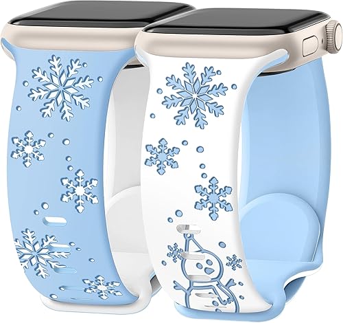 Miniatura 63 de Christmas Gift Compatible with Christmas Apple Watch Bands for Women 49mm 46mm 45mm 44mm 42mm, Soft Silicone Santa Claus for Apple Watch Ultra 3