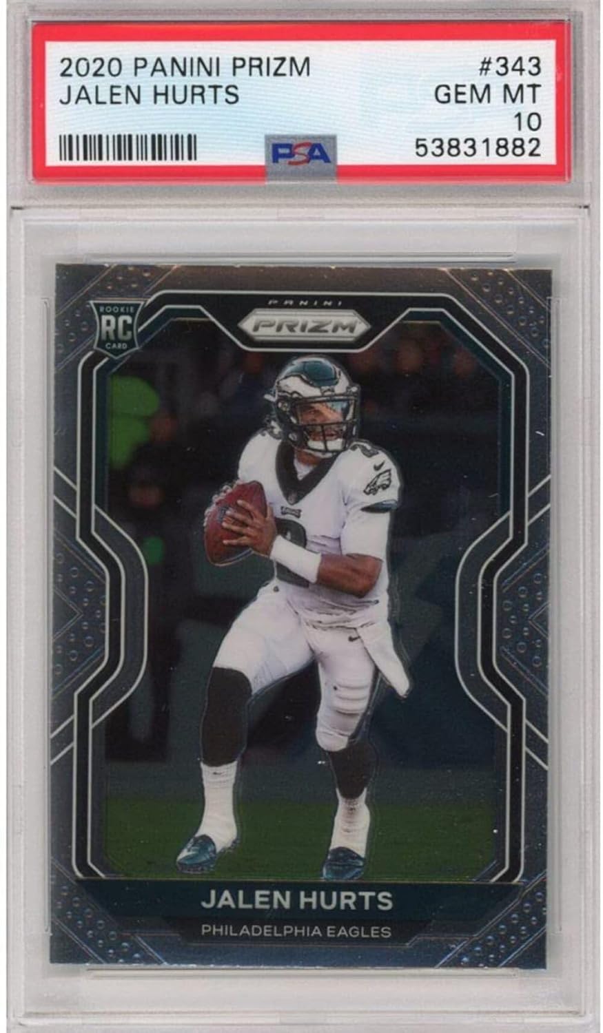 Graded 2020 Panini Prizm Jalen Hurts #343 Rookie RC Football Card PSA 10 Gem Mint