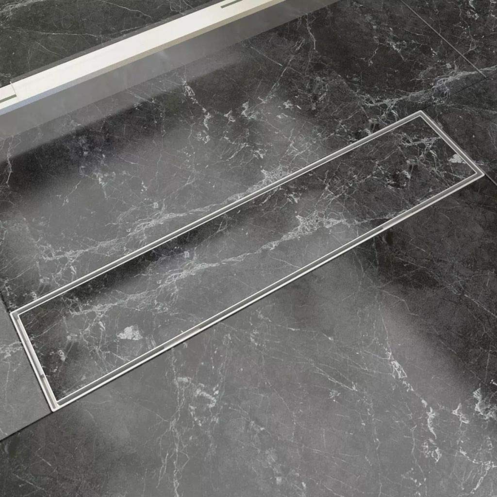 Canalette de drainage linéaire en acier inox design épuré pour maison moderne