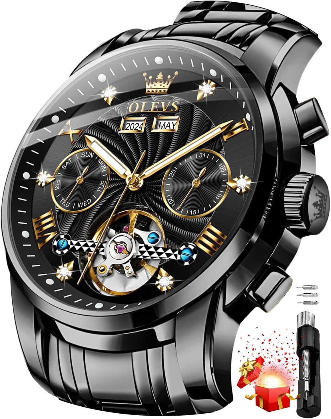 OLEVS Watch for Men Automatic Mechanical Luxury Dress