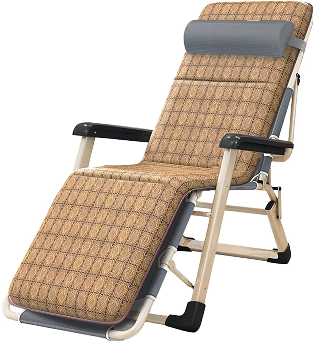 Chaise longue de jardin pliante et inclinable pour terrasse et piscine