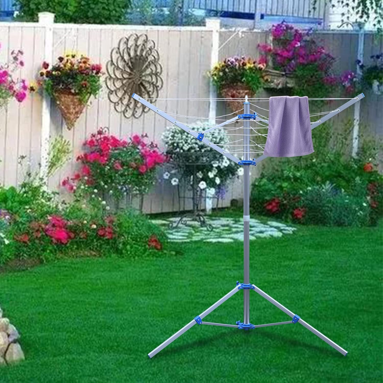 Clothes Line Outdoors Clothes Drying Rack Umbrella Drying Racks Folding Clotheslines for Outside Adjustable Clotheslines Rack for Indoor Balcony Laundry Room