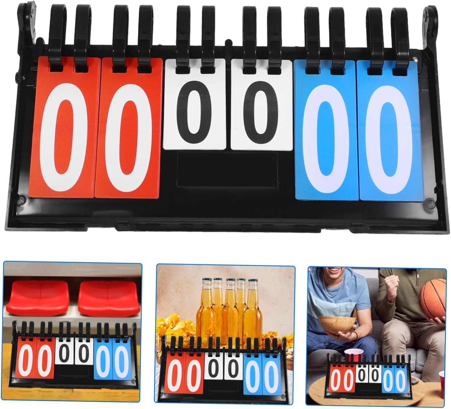 Mikikit Portable Flip Scoreboard Readable Basketball Score Keeper for Indoor and Outdoor Sports Durable Multi Sport Tabletop Scoreboard for Soccer Volleyball and More