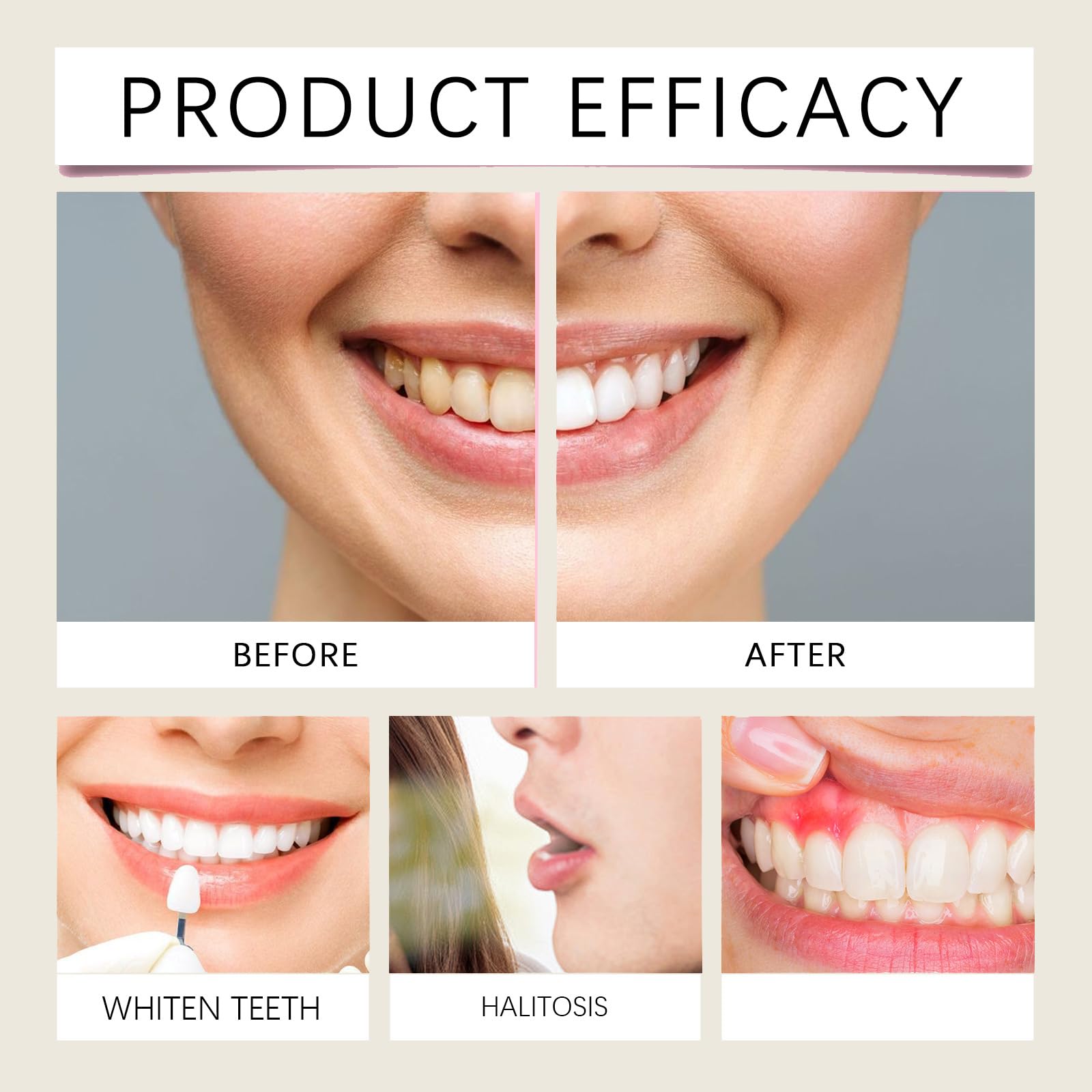 Dentifricio rinfrescante dei denti, rinforzante dello smalto e per alito fresco, dentifricio per la cura dentale, rimuove lo scolorimento e promuove i denti sani, idrossiapatite dentifricio per denti