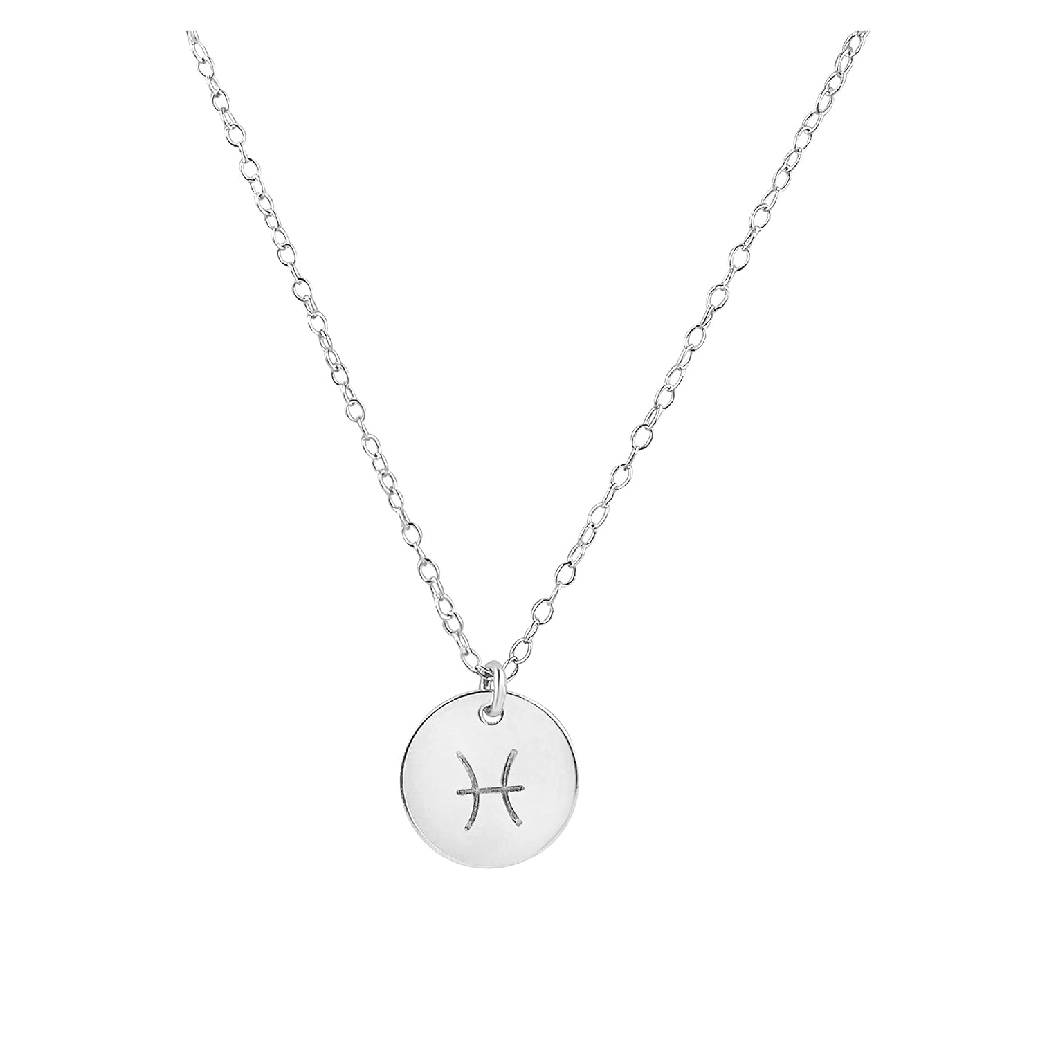 Jewelry Silver Pisces Necklace, 18" + 2" Extender, Astrology Charm Necklace with Zodiac Sign Pendant, Birthday or Anniversary Gift for Women and Men, Good Luck Charm