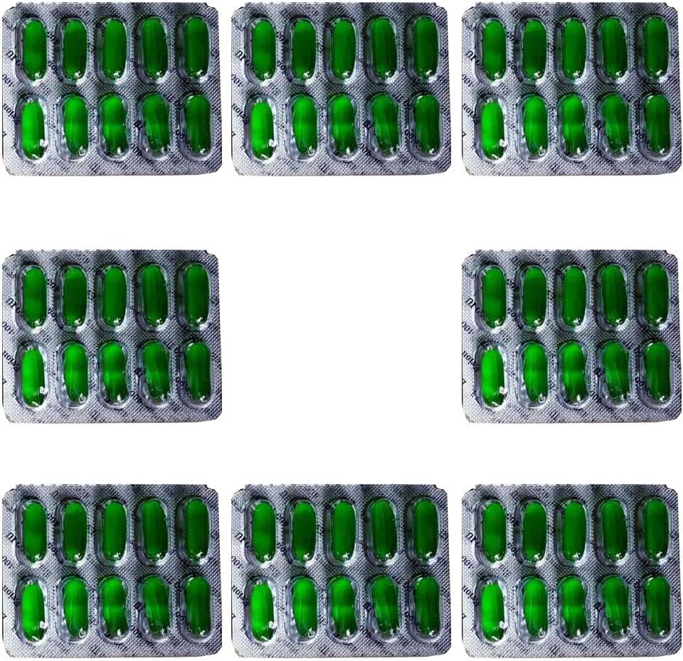 Evion Vitamin E Capsule for Face, Hair, Pimple, Glowing Skin, Dark Circles, Skin Whitening & Control Hair Loss, 400 MG (Pack of 8)