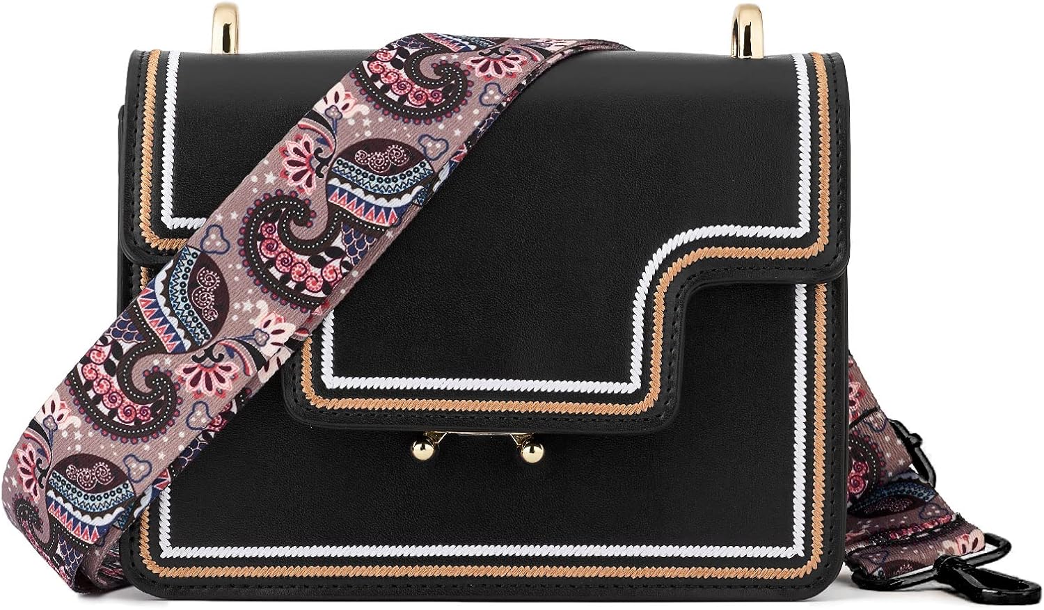 ZOOEASS Nickel Buckles Wide Shoulder Strap Adjustable Replacement Belt Gun Buckles Guitar Style Crossbody Bag Strap