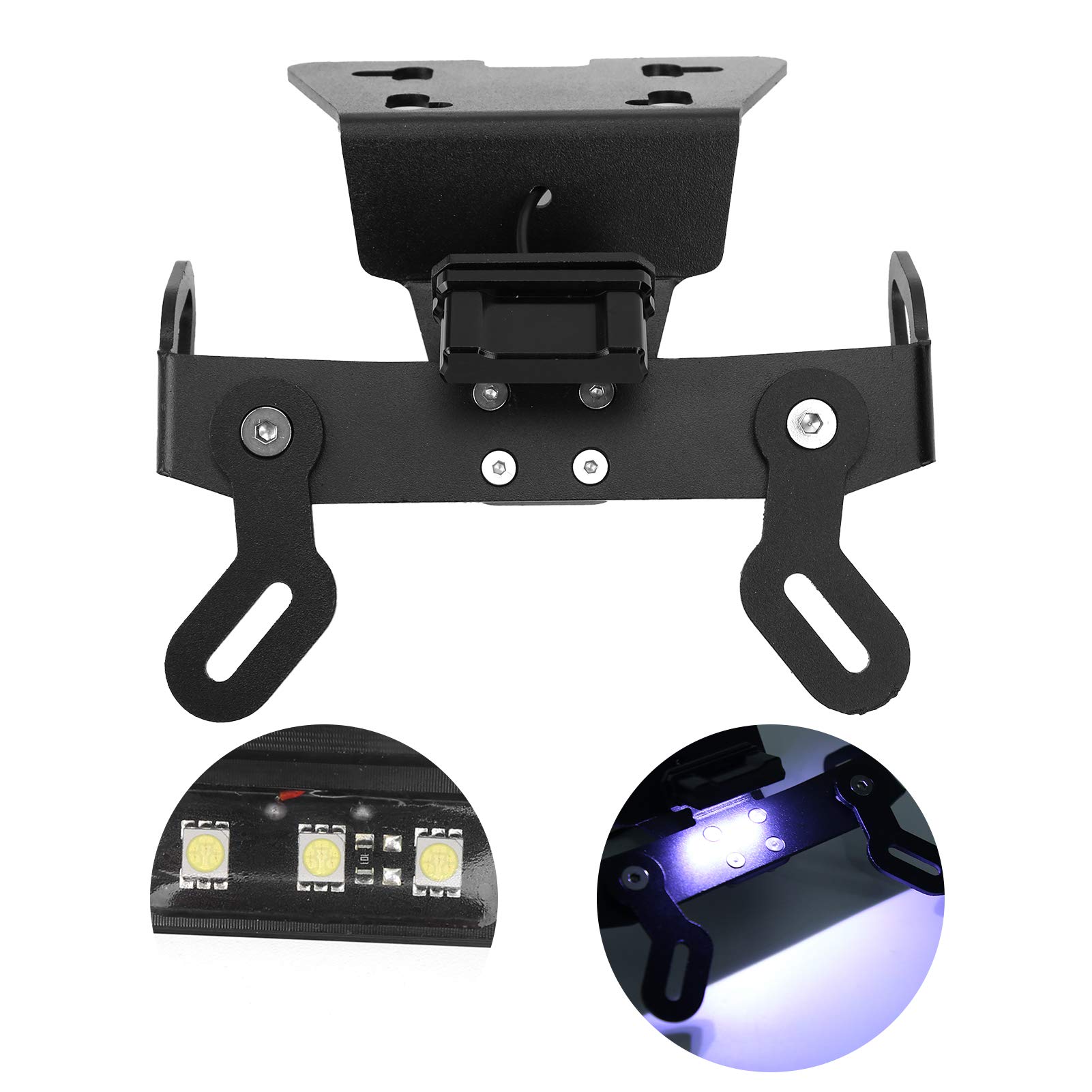 Uchwyt tablicy rejestracyjnej krótki wspornik z eliminatorami błotników LED do YAMAHA XJ6N XJ6 Diversion