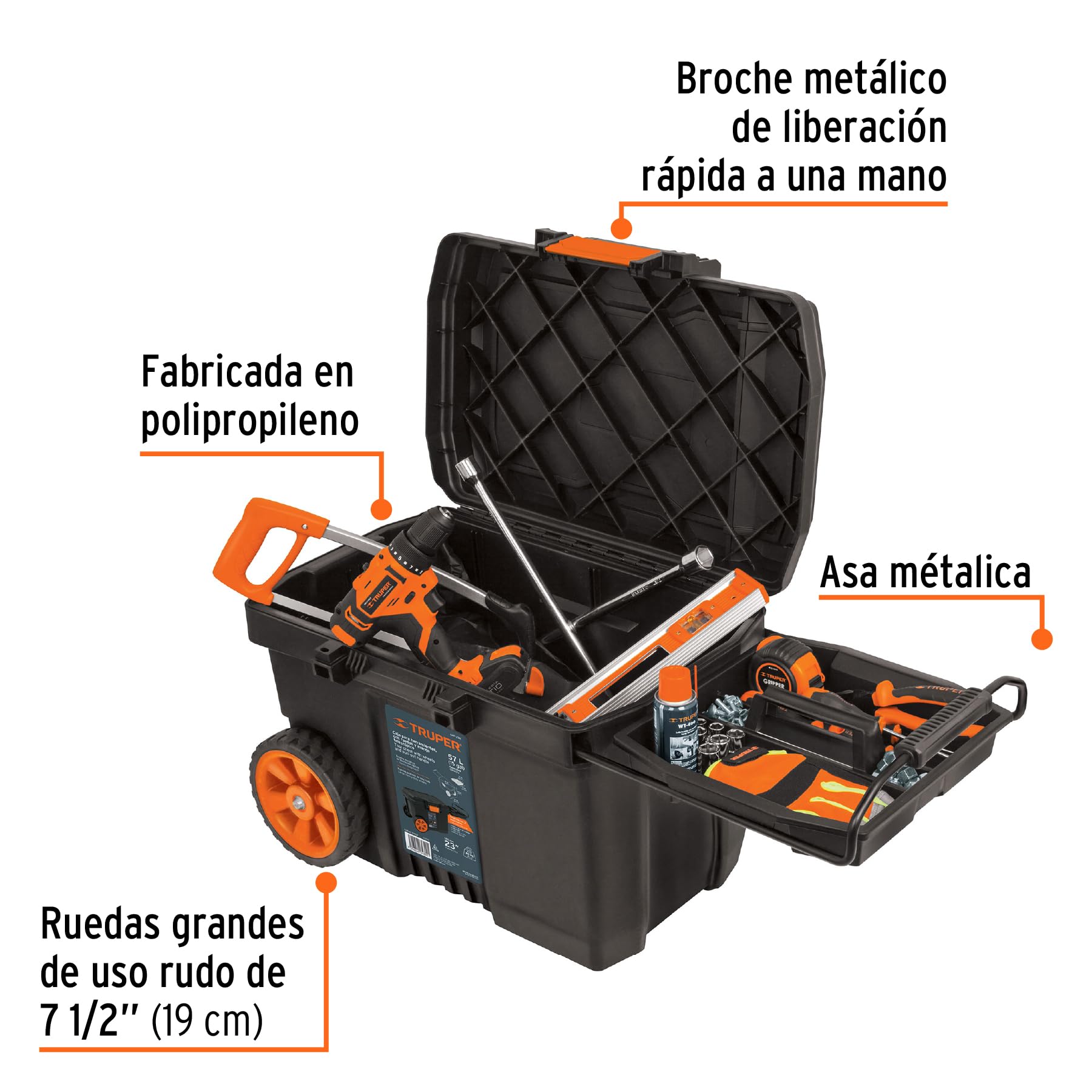 Caja para herramientas con ruedas