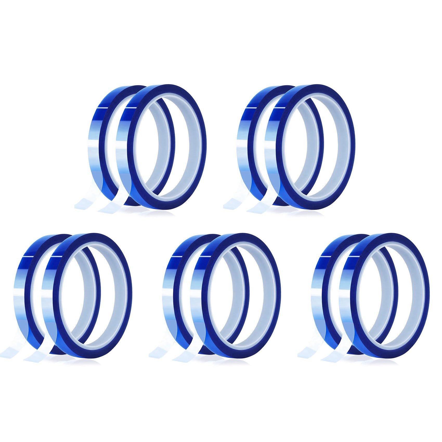 Jnchdghwa Blue 10 Rolls 10Mmx33m(108Ft) Heat Tape Heat Transfer Tape For Heat Sublimation Press No Residue And Heat Transfer Vinyl