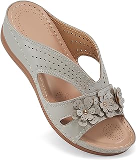 Sandals for Women Wedge Shoes: Slip On Dressy Summer Comfortable Slides ...