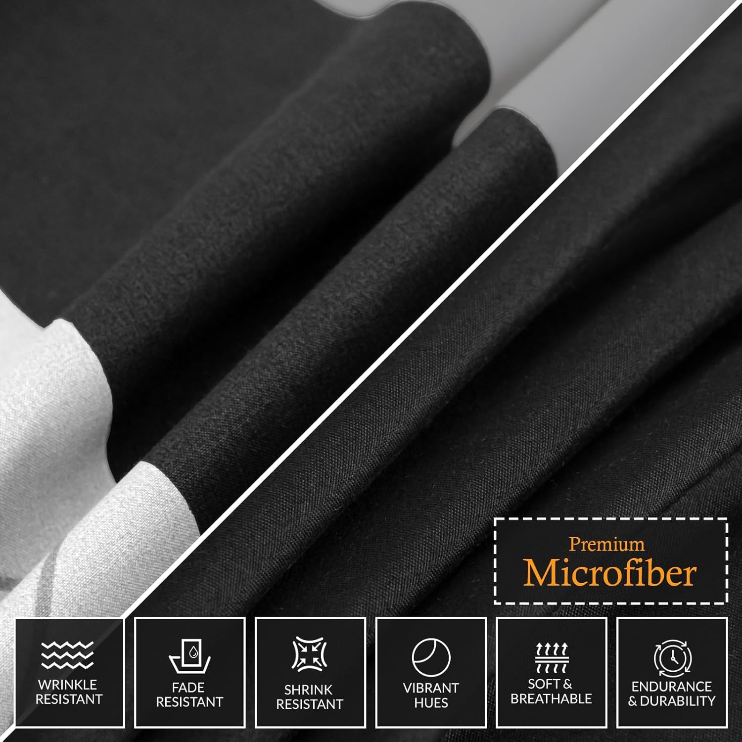 Lazzaro 4 Pcs Double Duvet Set including Matching Black Double Fitted Sheet 40 cm Extra Deep Pocket - Image 8