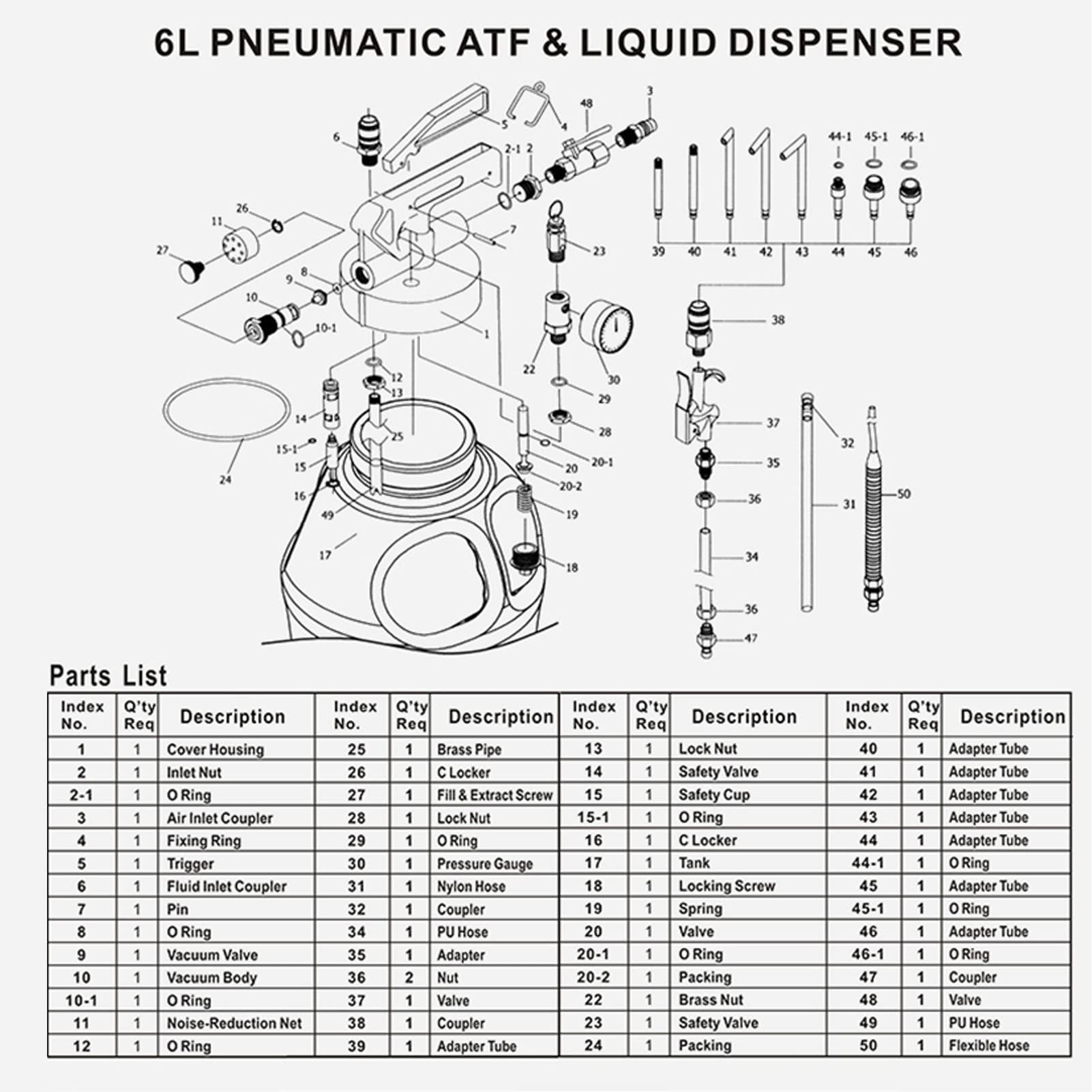 Distributore di Olio Pneumatico per Automatico da 6 Litri per Olio Rapido e Set di Strumenti per la Manutenzione del Motore per Appassionati di Auto e Professionisti ABS Bianco