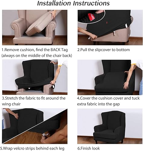 Vista 206 de Turquoize - Funda elástica para sofá de 2 piezas y 3 cojines, funda protectora lavable con elástico en la parte inferior, tela jacquard gruesa