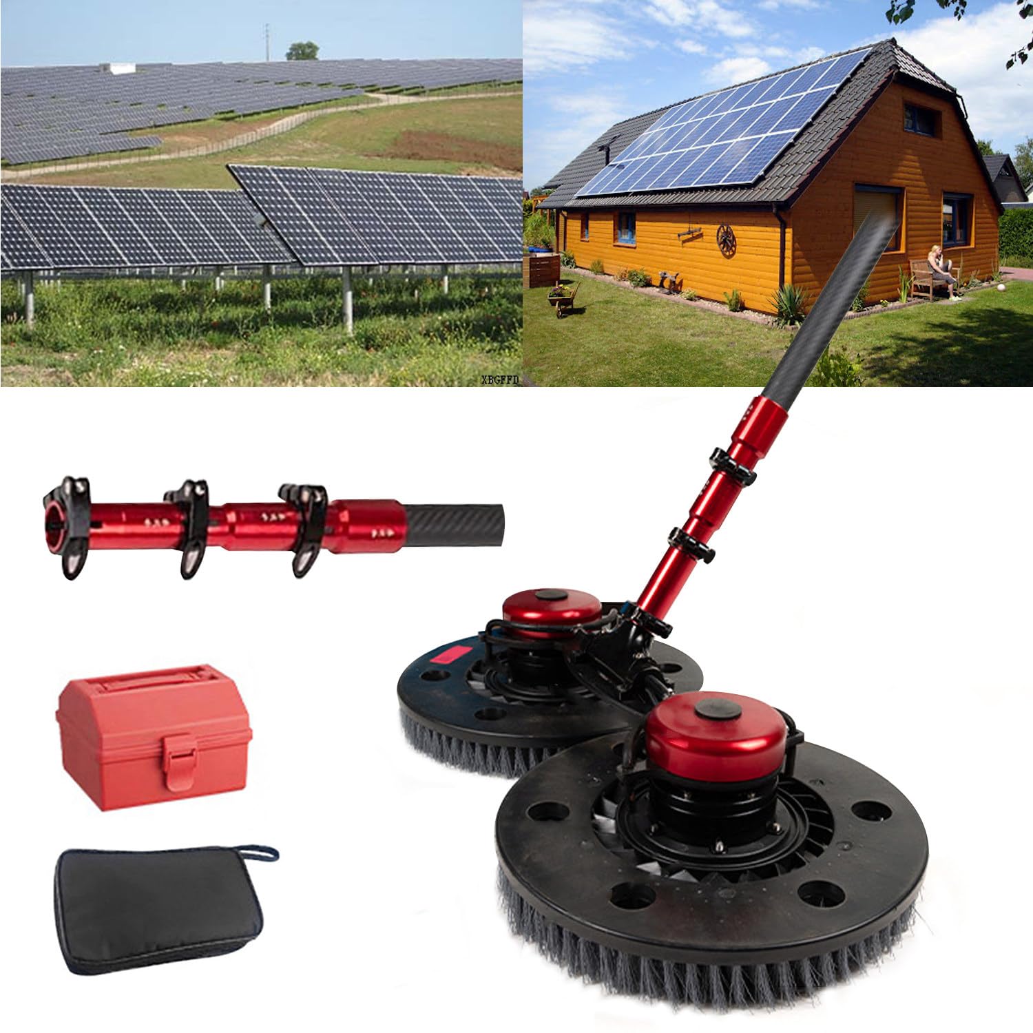 YNIYUJKL Solar Panel Cleaning Tool With Brushless Motor And Water Fed Pole For Photovoltaic Maintenance,4.8m