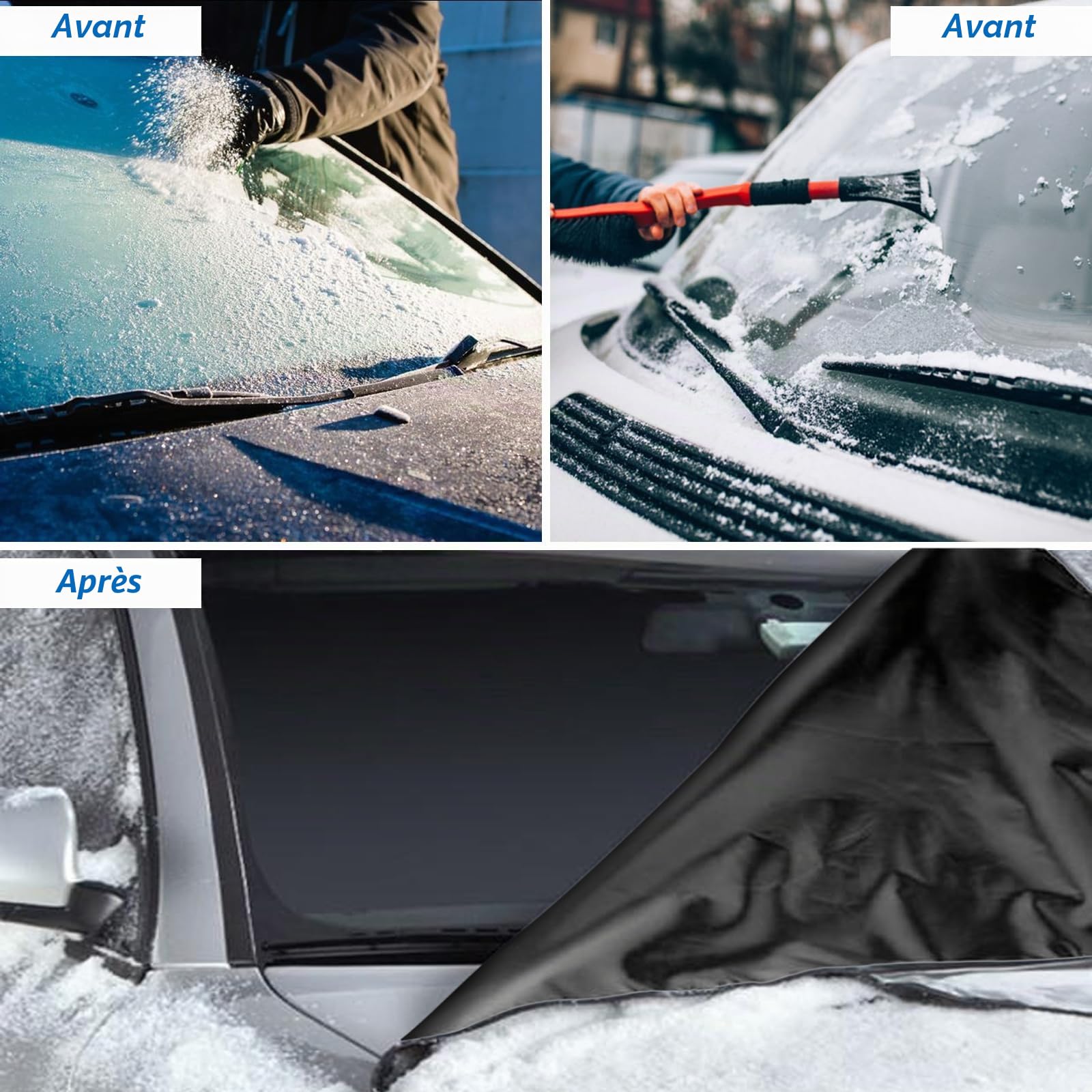 Couverture Pare-Brise Voiture pour F ord Transit Custom Housse Pare Soleil | CICMOD Housse de Pare-Brise Thermique Anti-Neige Soleil Frost
