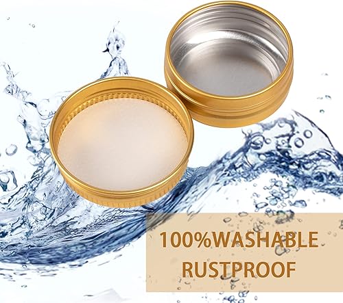 Miniatura 4 de Tarro de aluminio con tapa de rosca y etiquetas en blanco (0.5 onzas, verde, paquete grande de 270)