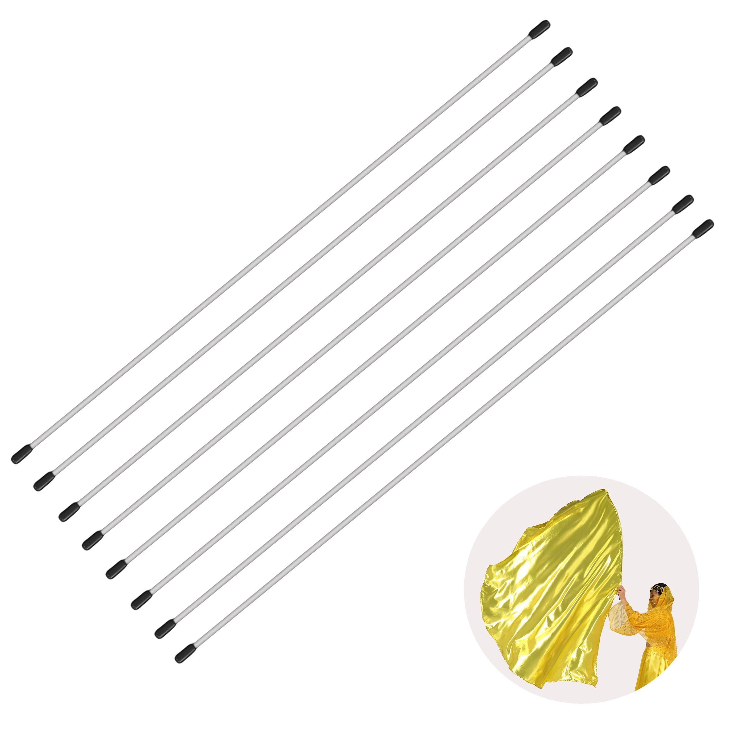 Baisdan 8 Piece Flex Rods, 47 in Worship Flags Bendable Flexible Sticks for Worship and Praise Flag Dance Accessory 3 Diffrence Length