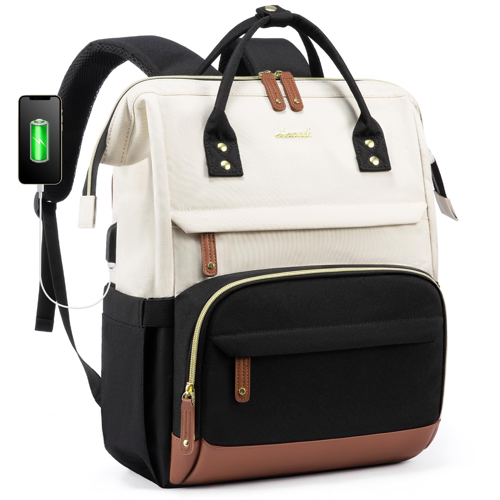 LOVEVOOK Damen Rucksack Mit Laptopfach 15,6 Zoll - Wasserdicht & Stylisch Für Uni, Arbeit & Reise