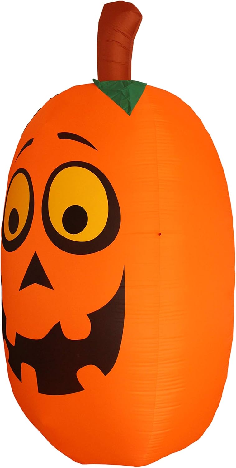 Jumbo Giant 10 Foot Tall Halloween Inflatable Silly Funny Cute Pumpkin Lights Lighted Blowup Party Decoration for Outdoor Indoor Home Garden Family LED Prop Yard Blow Up Lawn Decorations