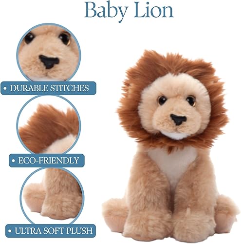 Miniatura 2 de The Petting Zoo Peluche de león de peluche, regalos para niños, animales del zoológico Wild Onez Babiez, juguete de peluche de león de 6 pulgadas