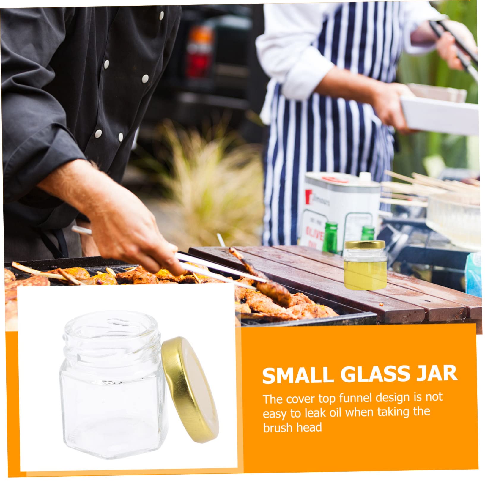 OUNONA 1 Satz Lebensmittelglas Luftdichter Honigtopf Gewürzglas Kleine Honigtöpfe Honigbehälter Mini Verschlussglas Sechseckiges Durchsichtiges Glas Gewürzflasche 20 Stück