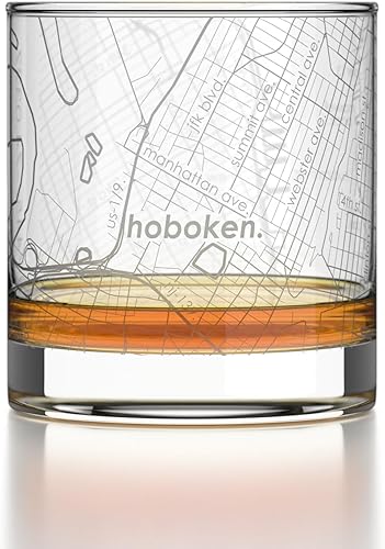 Vista 435 de Well Told Vaso grabado de Washington DC Map Rocks, vidrio de whisky antiguo (11 onzas, transparente), regalo para los amantes del whisky 147-Claro
