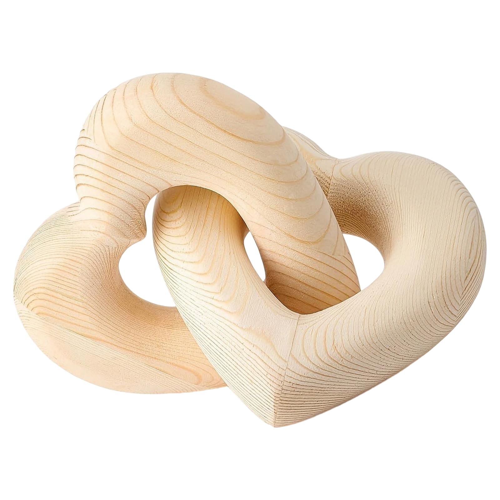 Avejjbaey Interlocks Heart Joined Together,Gift on Valentines,Engagement Wedding,Interlinked Heart Desktop Decors for Home Wooden Interlocks