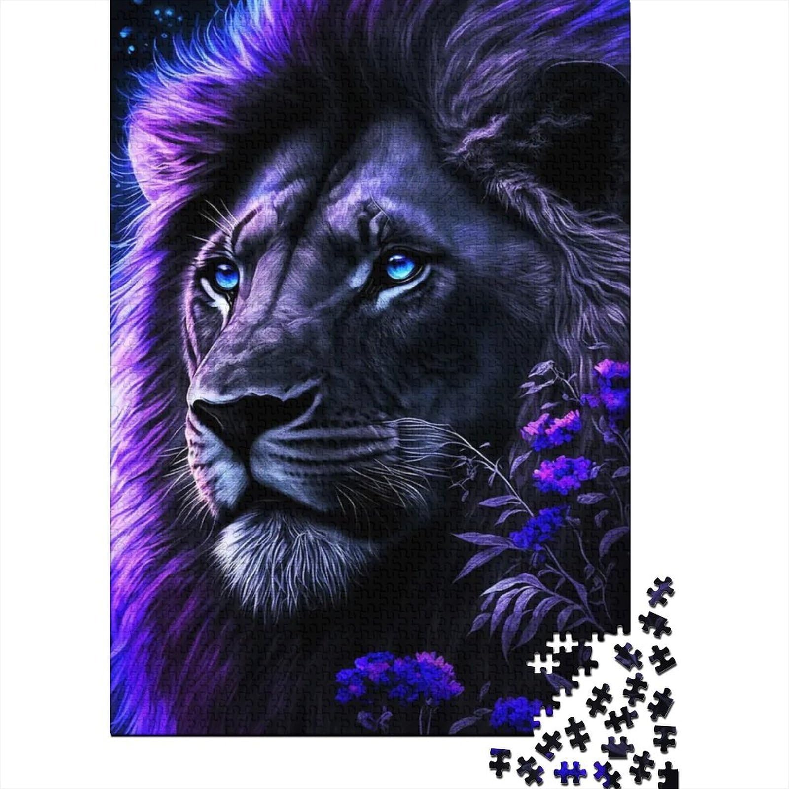 Majestic Lion 1000 Piece Jigsaw Puzzle for Adults Night Art Home Decor Relaxation
