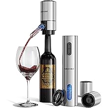 Rechargeable Electric Wine Gift Set: Wine Opener, Aerator, Vacuum Stoppers & Foil Cutter - Wine Lovers Gifts for Women Men - Christmas & White Elephant Gifts