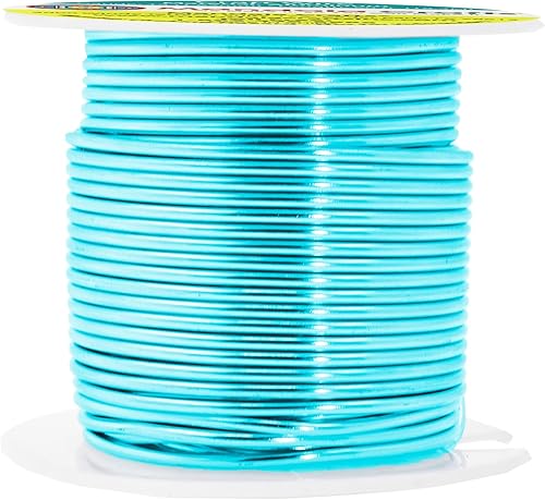 Vista 788 de Mandala Crafts Alambre de aluminio anodizado de calibre 8 para hacer joyas, alambre neutro flexible de color de 128 pies, flexible y flexible