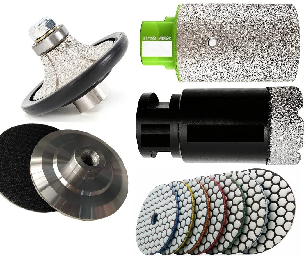 3/4" Diamond Demi Bullnose Profiler 2" porcelain marble granite core drill bit zero tolerance grinding drum stone ceramic polishing pad buffer router