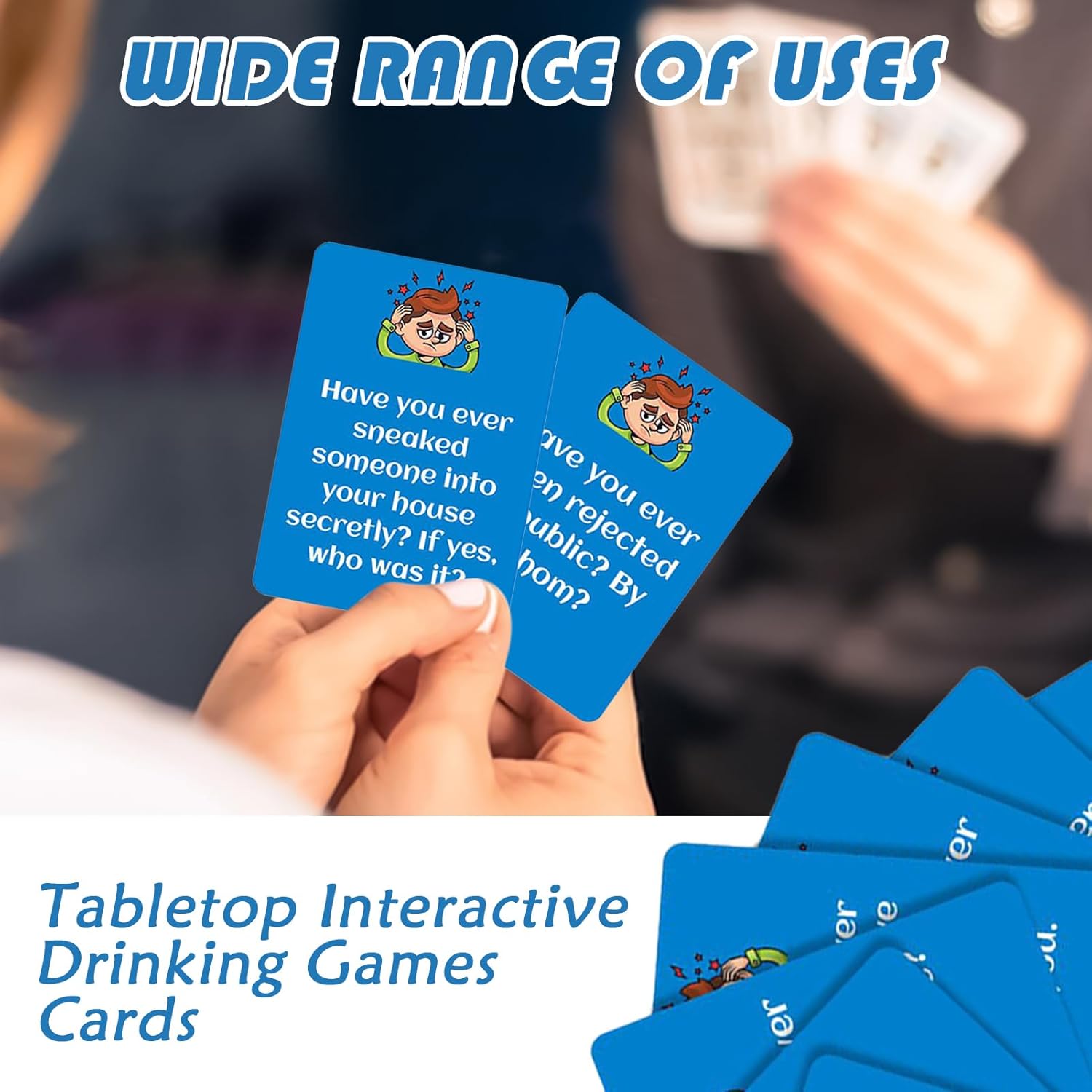 Conversation Cards - 6.4x8.9cm Adult Conversation Cards Group Activities | 50 Pieces Interactive Board Games | for Women Men Friends Dates Couples Car Rides Travel Road Trip Party Camping