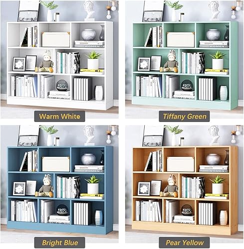 Miniatura 3 de IOTXY Librero Bajo de Estante Abierto - Organizador de Gabinete de Exhibición de Pie de Madera de 3 Niveles con Base, Estantería Horizontal Corta de