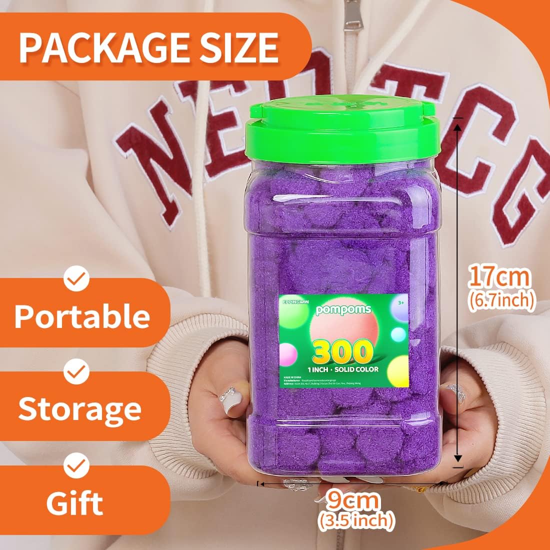 Eppingwin 300pcs 1 Inch Purple Pom Poms, Soft Pompoms for Crafts, Pom pom Balls for Arts & Crafts DIY Projects(Purple) - Image 3