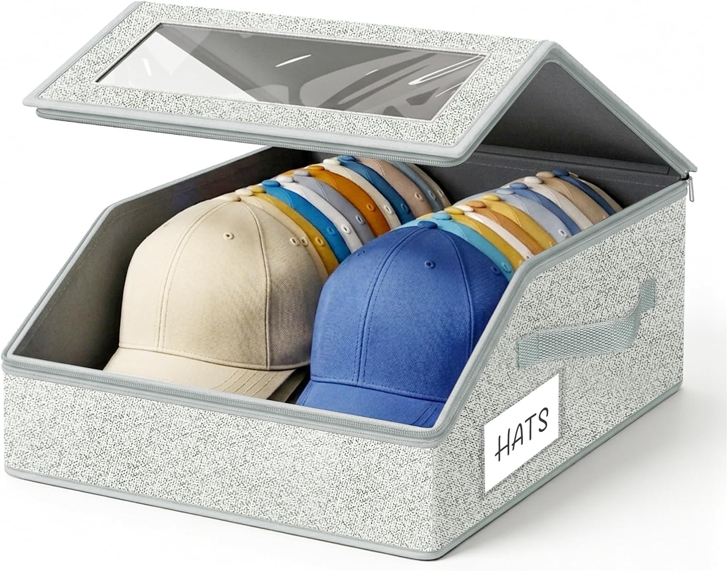 Hat Organizer for Baseball Caps,Stackable Hat Storage Box for Closet
