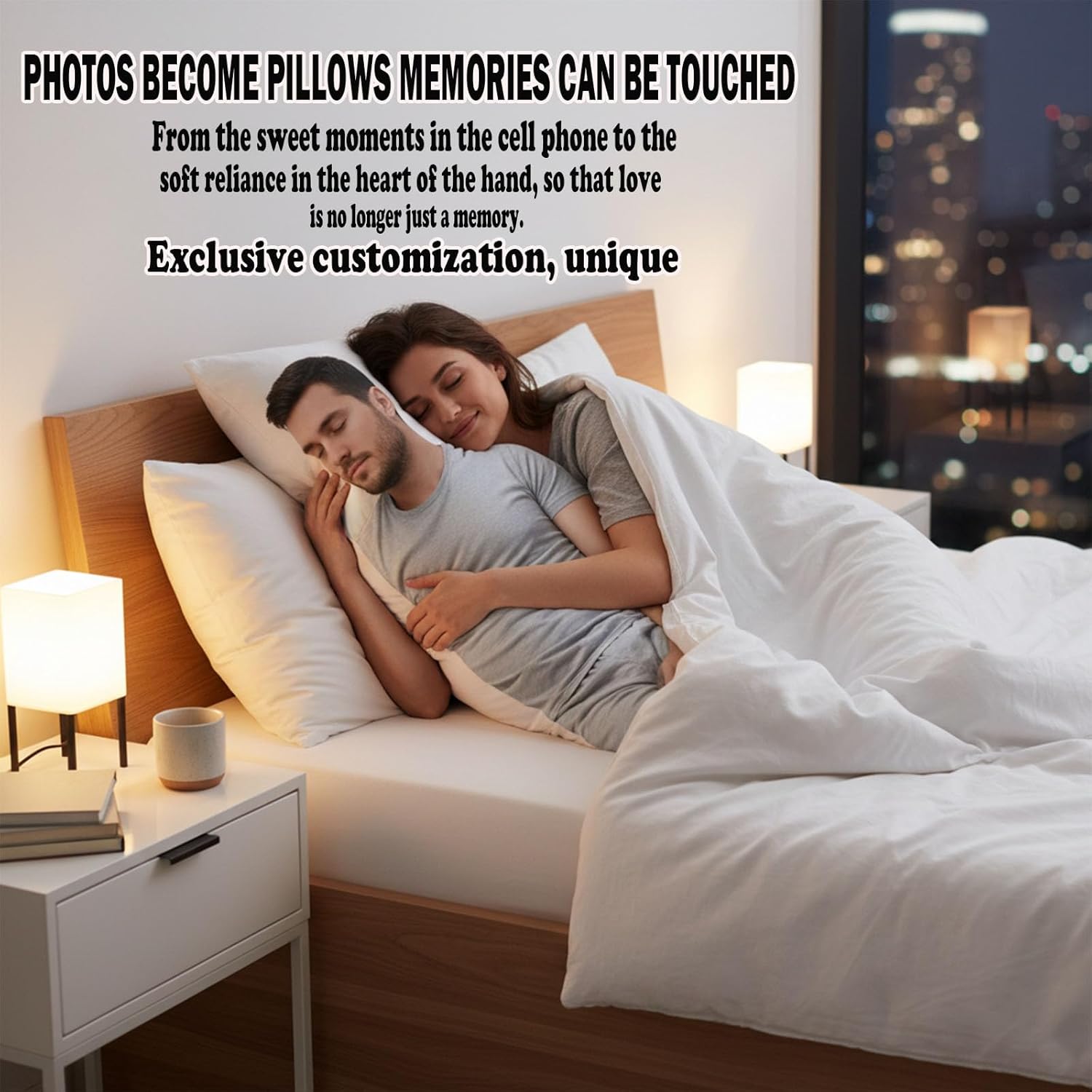 Personalized Photo Pillow Custom Shaped – Pet Face Cushion, Dog Cat Picture Pillow, Human Portrait Outline Throw Pillow, Unique Custom Gift (28 inch-Hug Monster)